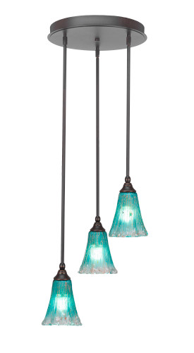 Empire 3 Light Cluster Pendalier In Dark Granite (2143-DG-725)