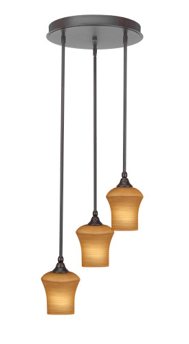 Empire 3 Light Cluster Pendalier In Dark Granite (2143-DG-680)