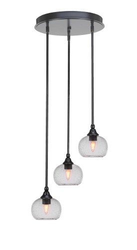 Empire 3 Light Cluster Pendalier In Matte Black (2143-MB-202)