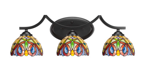 Zilo 3 Light Vanity Light In Matte Black (553-MB-9445)