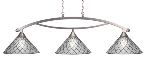 Bow 3 Light Billiard/Island In Brushed Nickel (873-BN-918)