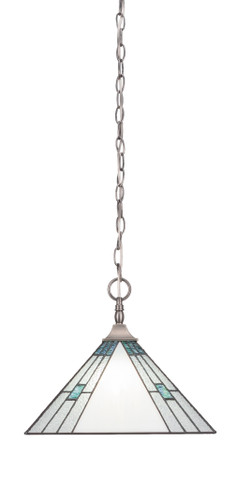 Chain/Square 1 Light Pendant In Brushed Nickel (12-BN-953)