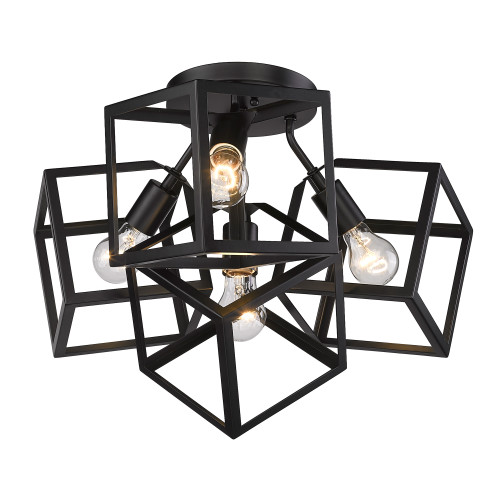 Cassio 4 Light Semi-flush In Matte Black (2086-4SF BLK)