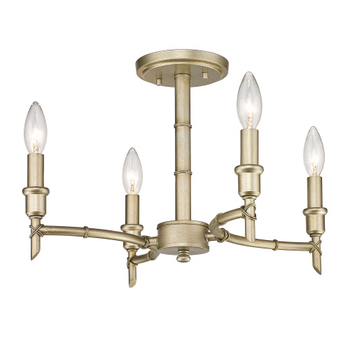 Cambay 4 Light Semi-flush In White Gold (8207-SF WG)