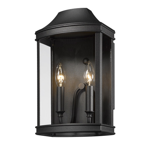 Cohen 2 Light Outdoor Wall Sconce In Natural Black (4308-OWM NB)