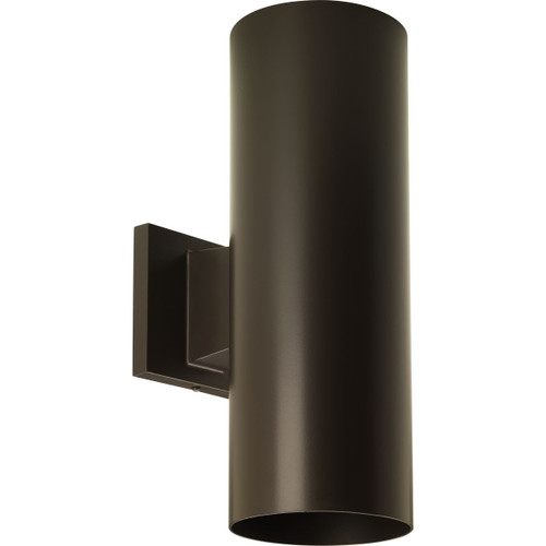 5" Outdoor Up/Down Wall Cylinder Two-Light Modern Antique Bronze Outdoor Wall Lantern with Top Lense (P560290-020)