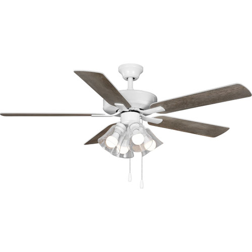 AirPro 52 in. White 5-Blade AC Motor Transitional Ceiling Fan with Light (P250085-030-WB)