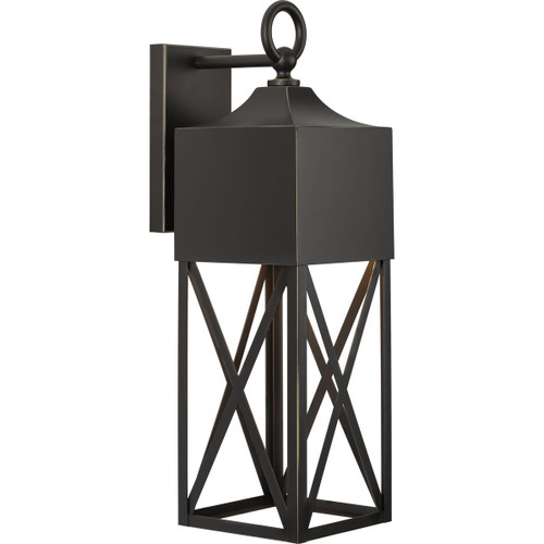 Birkdale Collection One-Light Modern Farmhouse Antique Bronze Outdoor Wall Lantern (P560317-020)