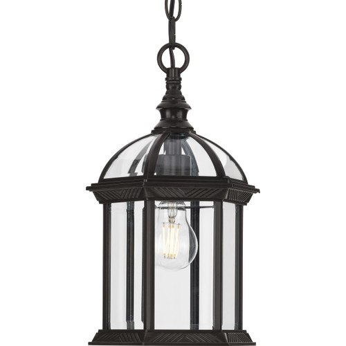 Dillard Collection One-Light Traditional Antique Bronze Clear Glass Outdoor Hanging Light (P550122-020)