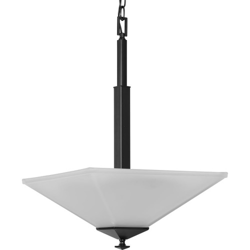 Clifton Heights Collection Two-Light Modern Farmhouse Matte Black Etched Glass Inverted Pendant Light (P500126-31M)