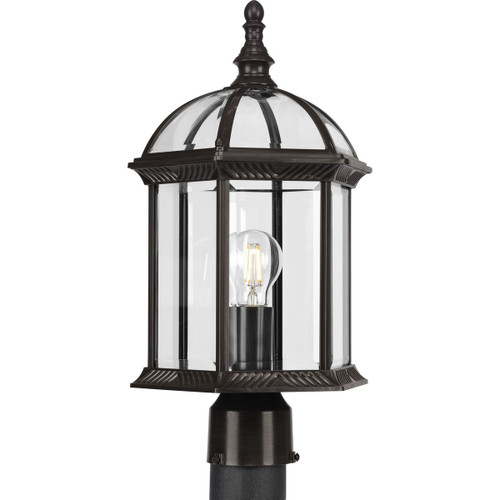 Dillard Collection One-Light Traditional Antique Bronze Clear Glass Outdoor Post Light (P540099-020)