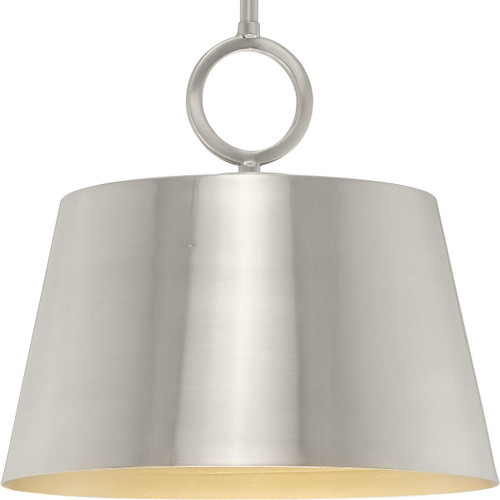 Parkhurst Collection One-Light New Traditional Brushed Nickel Metal Pendant Light (P500367-009)