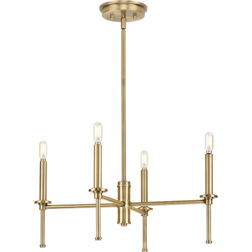 Elara Collection Four-Light New Traditional Vintage Brass Chandelier Light (P400293-163)