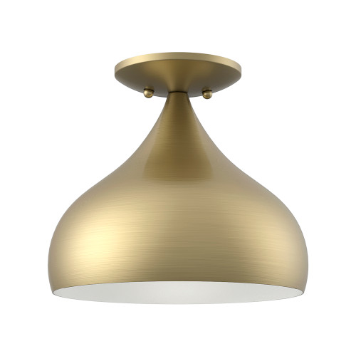 Amador 1 Light Antique Brass Semi-Flush Mount (40980-01)