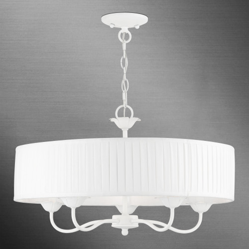 Edinburgh 5 Light White Pendant Chandelier (41775-03)