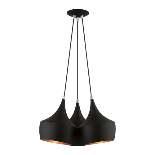 Waldorf 3 Light Black Cluster Pendant (41083-04)