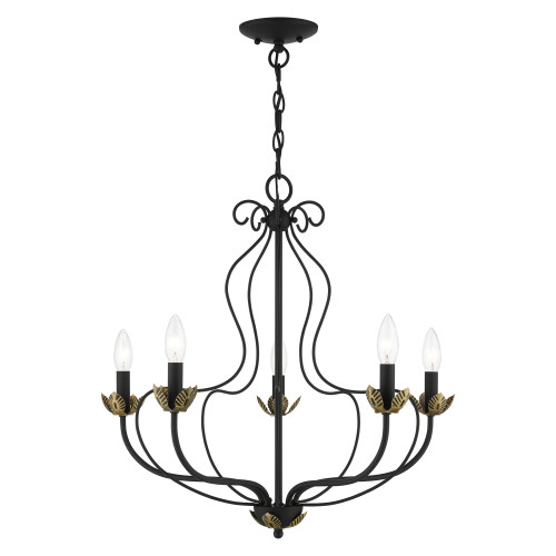 Katarina 5 Light Black Chandelier (42905-04)