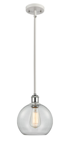 Athens 1 Light Mini Pendant In White & Polished Chrome (516-1S-Wpc-G122-8)