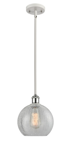 Athens 1 Light Mini Pendant In White & Polished Chrome (516-1S-Wpc-G125-8)