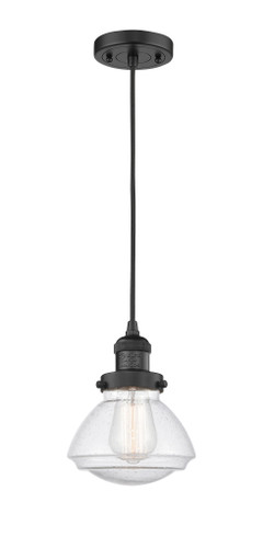 Olean 1 Light Mini Pendant In Matte Black (201C-Bk-G324)