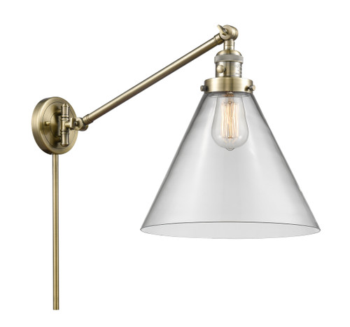 Cone 1 Light Swing Arm With Switch In Antique Brass (237-Ab-G42-L)