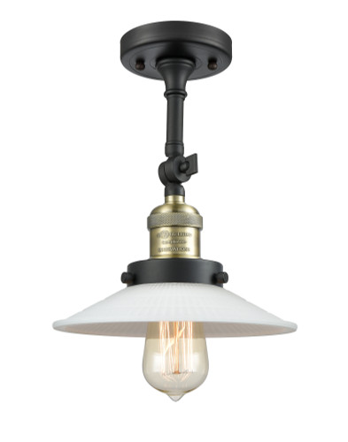 Halophane 1 Light Semi-Flush Mount In Black Antique Brass (201F-Bab-G1)