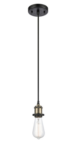 Bare Bulb 1 Light Mini Pendant In Black Antique Brass (516-1P-Bab)