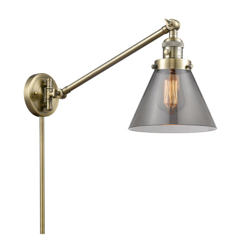 Cone 1 Light Swing Arm With Switch In Antique Brass (237-Ab-G43)