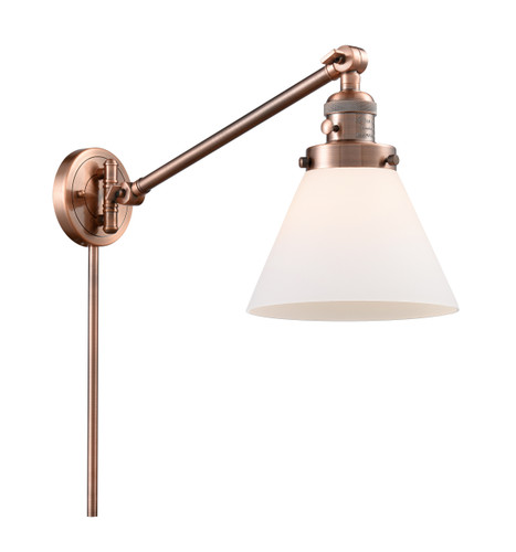 Cone 1 Light Swing Arm With Switch In Antique Copper (237-Ac-G41)