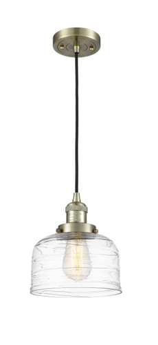 Bell 1 Light Mini Pendant In Antique Brass (201C-AB-G713)