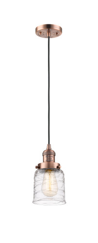 Bell 1 Light Mini Pendant In Antique Copper (201C-AC-G513)