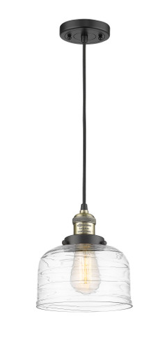 Bell 1 Light Mini Pendant In Black Antique Brass (201C-BAB-G713)