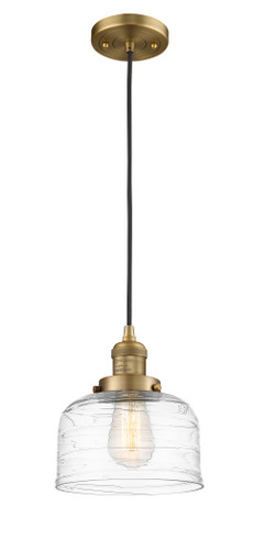Bell 1 Light Mini Pendant In Brushed Brass (201C-BB-G713)
