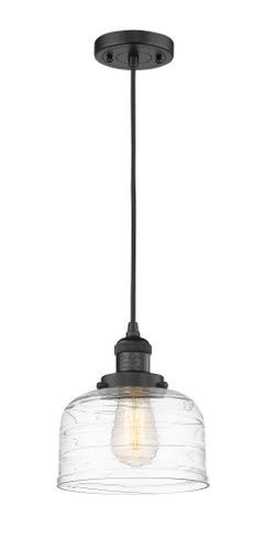 Bell 1 Light Mini Pendant In Matte Black (201C-BK-G713)