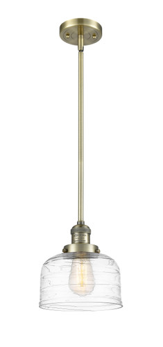 Bell 1 Light Mini Pendant In Antique Brass (201S-AB-G713)