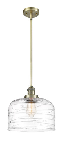 Bell 1 Light Mini Pendant In Antique Brass (201S-AB-G713-L)