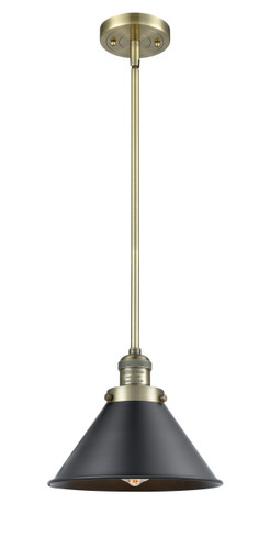 Briarcliff 1 Light Mini Pendant In Antique Brass (201S-AB-M10-BK)