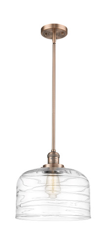 Bell 1 Light Mini Pendant In Antique Copper (201S-AC-G713-L)