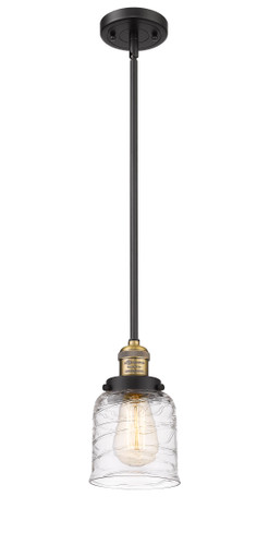 Bell 1 Light Mini Pendant In Black Antique Brass (201S-BAB-G513)