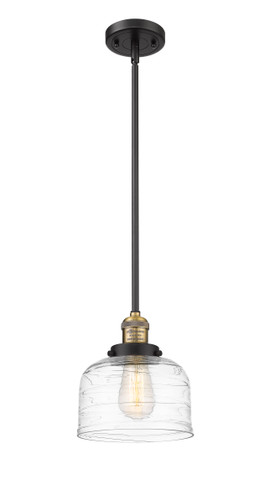 Bell 1 Light Mini Pendant In Black Antique Brass (201S-BAB-G713)