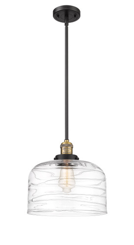 Bell 1 Light Mini Pendant In Black Antique Brass (201S-BAB-G713-L)