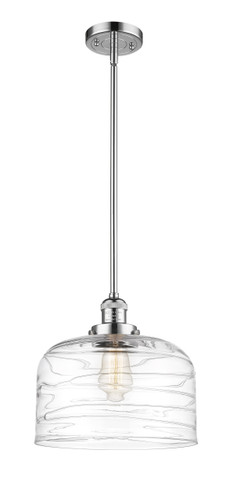 Bell 1 Light Mini Pendant In Polished Chrome (201S-PC-G713-L)