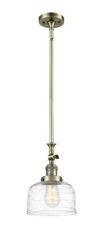 Bell 1 Light Mini Pendant In Antique Brass (206-AB-G713)