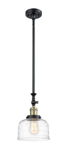 Bell 1 Light Mini Pendant In Black Antique Brass (206-BAB-G713)