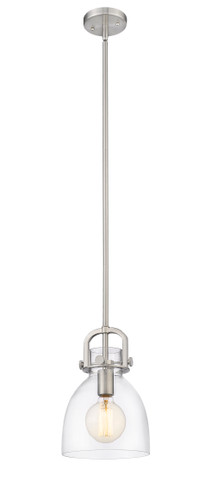 Newton Bell 1 Light Mini Pendant In Brushed Satin Nickel (412-1S-SN-8CL)