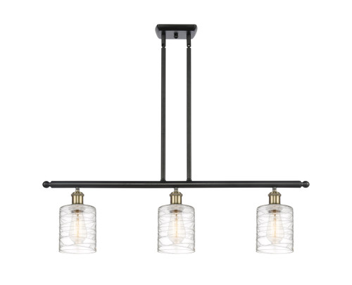 Cobbleskill 3 Light Island In Black Antique Brass (516-3I-BAB-G1113)