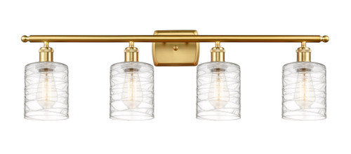 Cobbleskill 4 Light Vanity In Satin Gold (516-4W-SG-G1113)