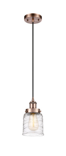 Bell 1 Light Mini Pendant In Antique Copper (916-1P-AC-G513)