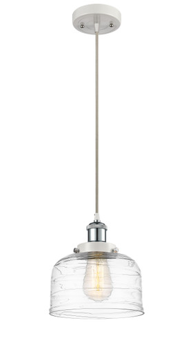 Bell 1 Light Mini Pendant In White & Polished Chrome (916-1P-WPC-G713)