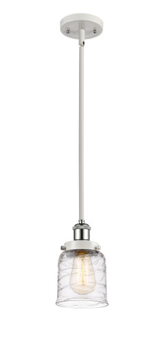 Bell 1 Light Mini Pendant In White & Polished Chrome (916-1S-WPC-G513)